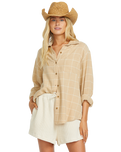 The Billabong Womens Layer Up Woven Shirt in Khaki