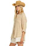 The Billabong Womens Layer Up Woven Shirt in Khaki