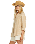 The Billabong Womens Layer Up Woven Shirt in Khaki