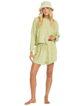 The Billabong Womens Sun Tempo Shorts in Wasabi