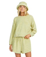 The Billabong Womens Sun Tempo Crew Fleece Sweatshirt in Wasabi