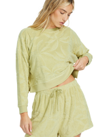 The Billabong Womens Sun Tempo Crew Fleece Sweatshirt in Wasabi