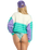 The Billabong Womens Party Block Kendal Sweatshirt in Aqua Haze