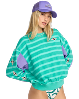 The Billabong Womens Party Block Kendal Sweatshirt in Aqua Haze