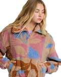 Barra 1/2 Zip Fleece Jacket in Oatmeal