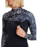The Billabong Womens Salty Dayz Natural 3/2mm Chest Zip Wetsuit in Black Pebble