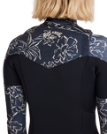 The Billabong Womens Salty Dayz Natural 3/2mm Chest Zip Wetsuit in Black Pebble