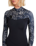 The Billabong Womens Salty Dayz Natural 3/2mm Chest Zip Wetsuit in Black Pebble