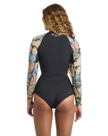 Salty Dayz Natural Front Zip Spring Wetsuit in Black Tropical
