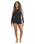 Spring Fever Natural 2/2mm Back Zip Spring Wetsuit in Black Tropical