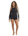 Spring Fever Natural 2/2mm Back Zip Spring Wetsuit in Black Tropical
