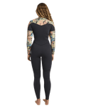 Salty Dayz 3/2mm Chest Zip Wetsuit in Black Tropical