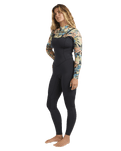 Salty Dayz 3/2mm Chest Zip Wetsuit in Black Tropical