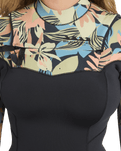 Salty Dayz 3/2mm Chest Zip Wetsuit in Black Tropical