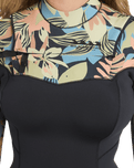 Salty Dayz 3/2mm Chest Zip Wetsuit in Black Tropical