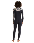 The Billabong Womens Salty Dayz Natural 4/3mm Chest Zip Wetsuit in Black Floral