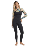 Salty Dayz 4/3mm Chest Zip Wetsuit in Black Tropical