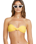 The Billabong Womens Tanlines Lola Bandeau Bikini Top in Sunburst