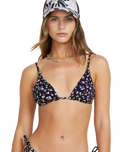 The Billabong Womens Shadow Tropic Tall Slide Tri Bikini Top in Multi