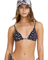 The Billabong Womens Shadow Tropic Tall Slide Tri Bikini Top in Multi