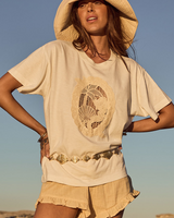 The Spell Womens Mermaid Cove Appliqué T-Shirt in White Sands