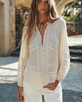 The Spell Womens Hera Lace Shirt in Macadamia