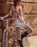 Labyrinth Lace Mini Skirt in Cloud Cream