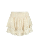 Labyrinth Lace Mini Skirt in Cloud Cream
