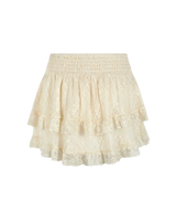 Labyrinth Lace Mini Skirt in Cloud Cream