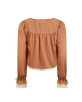 Poison Peach Lace Puff Sleeve Top in Rose