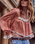 The Spell Womens Poison Peach Lace Puff Sleeve Top in Rose