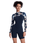 Swell Natural 2mm Front Zip Spring Wetsuit in Flower