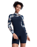 Swell Natural 2mm Front Zip Spring Wetsuit in Flower