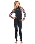 Girls Swell Natural 4/3mm Front Zip Wetsuit in Electic Pink
