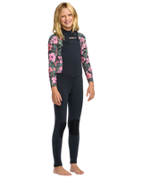 Girls Swell Natural 4/3mm Front Zip Wetsuit in Electic Pink