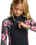 Girls Swell Natural 4/3mm Front Zip Wetsuit in Electic Pink