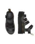 The Dr Martens Womens Blaire Quad Hydro Leather Platform Gladiator Sandals in Black Hydro