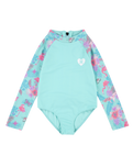 Girls Ruffle One Piece Swimsuit in Aurora Green