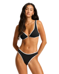 Beach Bound Ring Front Bikini Top in Black