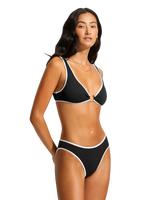 Beach Bound Ring Front Bikini Top in Black