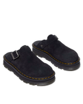 The Dr Martens Womens Zebzag Suede Casual Slingback Platform Mules in Black