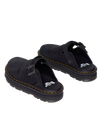 The Dr Martens Womens Zebzag Suede Casual Slingback Platform Mules in Black