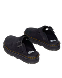 The Dr Martens Womens Zebzag Suede Casual Slingback Platform Mules in Black