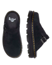 The Dr Martens Womens Zebzag Suede Casual Slingback Platform Mules in Black