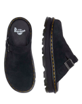 The Dr Martens Womens Zebzag Suede Casual Slingback Platform Mules in Black