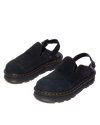 The Dr Martens Womens Zebzag Suede Casual Slingback Platform Mules in Black