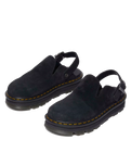 The Dr Martens Womens Zebzag Suede Casual Slingback Platform Mules in Black