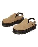 The Dr Martens Womens Zebzag Suede Casual Slingback Platform Mules in Savannah Tan