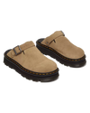 The Dr Martens Womens Zebzag Suede Casual Slingback Platform Mules in Savannah Tan