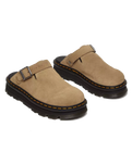 The Dr Martens Womens Zebzag Suede Casual Slingback Platform Mules in Savannah Tan